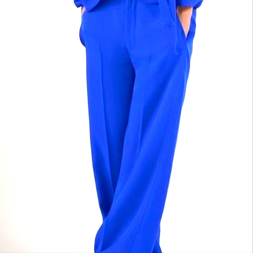 Zara Brilliant Blue Straight Leg Pants